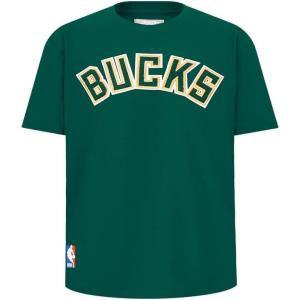 Big Boys NBA Classic Chenille Cotton Short Sleeve Tee(Forest Green)