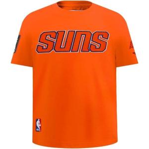 Big Boys NBA Classic Chenille Cotton Short Sleeve Tee(Orange)