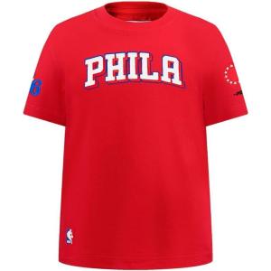 Big Boys NBA Classic Chenille Cotton Short Sleeve Tee(Red)