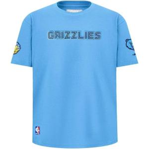 Big Boys NBA Classic Chenille Cotton Short Sleeve Tee(University Blue)