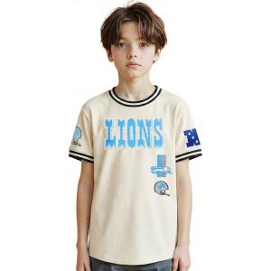 Pro Standard Big Boys NFL Detroit Lions Retro Classics Taping Tee Eggshell/Black L
