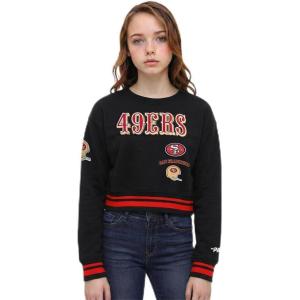 Pro Standard Big Girls NFL Retro Classics Crewneck Sweatshirt(Black/Red/Black)