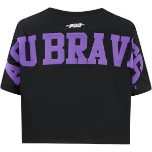 Pro Standard NCAA Womens Womens College Wingspan Cotton Short Sleeve Boxy Tee(Black)