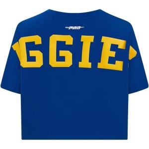 Pro Standard NCAA Womens Womens College Wingspan Cotton Short Sleeve Boxy Tee(Dodger Blue)