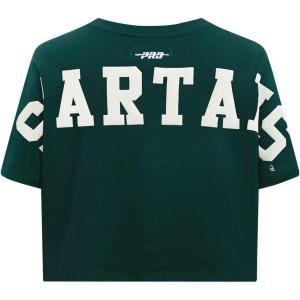 Pro Standard NCAA Womens Womens College Wingspan Cotton Short Sleeve Boxy Tee(Forest Green)