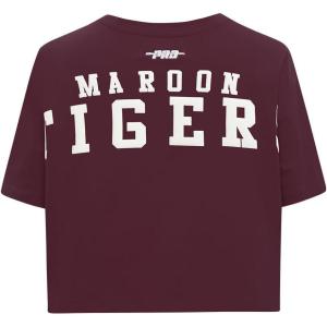 Pro Standard NCAA Womens Womens College Wingspan Cotton Short Sleeve Boxy Tee(Wine)