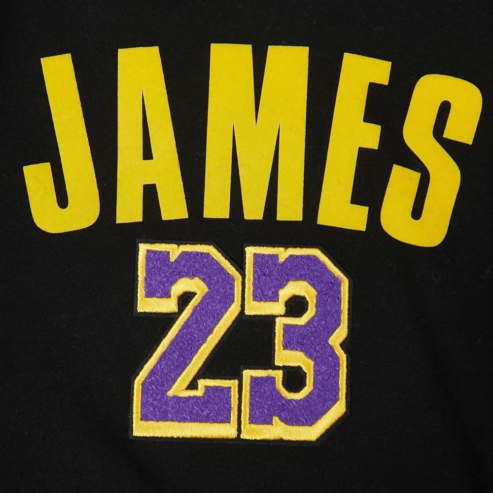 image:imagePro Standard Big Boys NBA Los Angeles Lakers Lebron James 23 Classic Player Pull Over Hoodie Black L