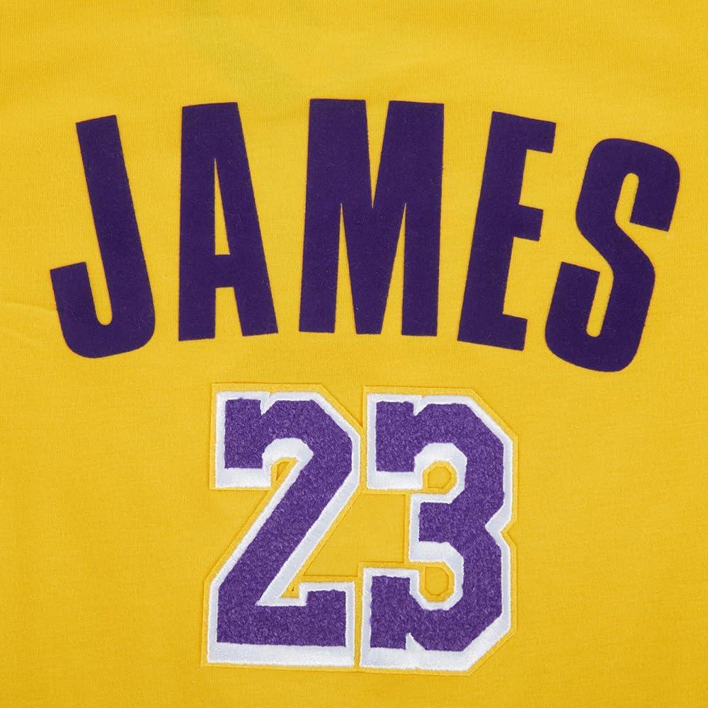 image:imagePro Standard Big Boys NBA Los Angeles Lakers Lebron James 23 Classic Player Short Sleeve Taping Tee YellowBlack M