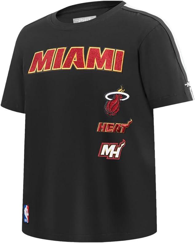 image:imagePro Standard Big Boys NBA Miami Heat Retro Classics Short Sleeve Taping Tee Black M