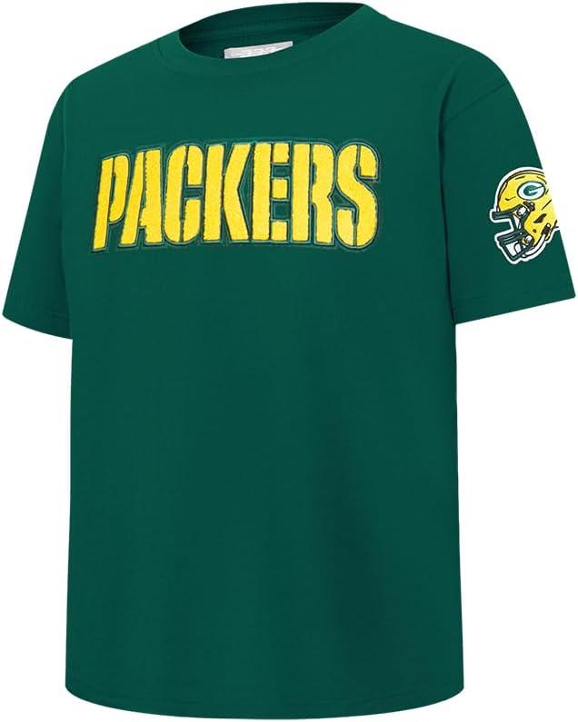 image:imagePro Standard Big Boys NFL Green Bay Packers Classic Chenille Short Sleeve Tee Forest Green S