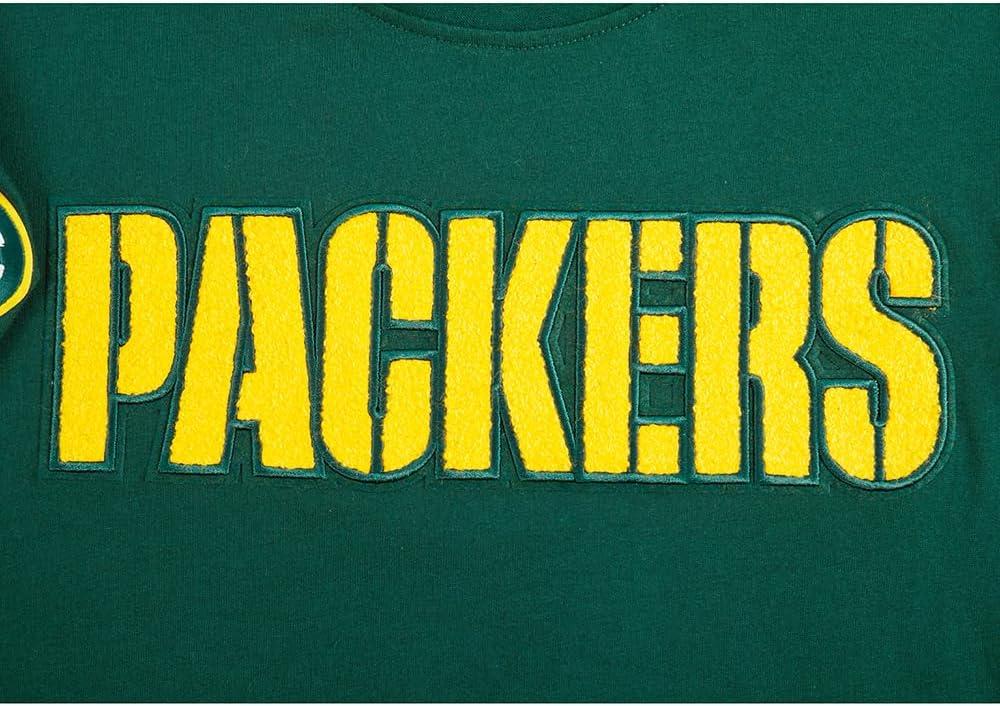 image:imagePro Standard Big Boys NFL Green Bay Packers Classic Chenille Short Sleeve Tee Forest Green S