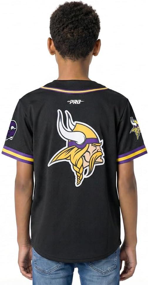 image:imagePro Standard Big Boys NFL Minnesota Vikings Mesh Button Down Mesh Top BlackPurple L