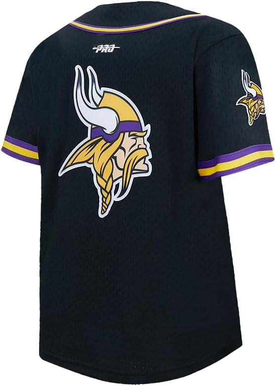 image:imagePro Standard Big Boys NFL Minnesota Vikings Mesh Button Down Mesh Top BlackPurple L