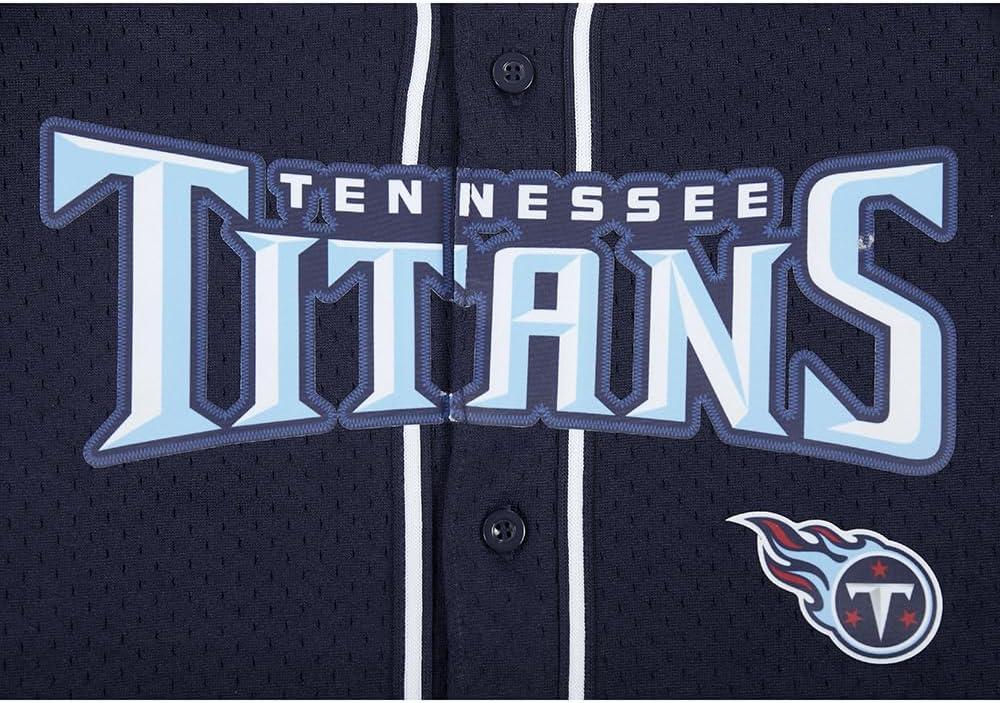 image:imagePro Standard Big Boys NFL Tennessee Titans Mesh Button Down Mesh Top Midnight Navy L