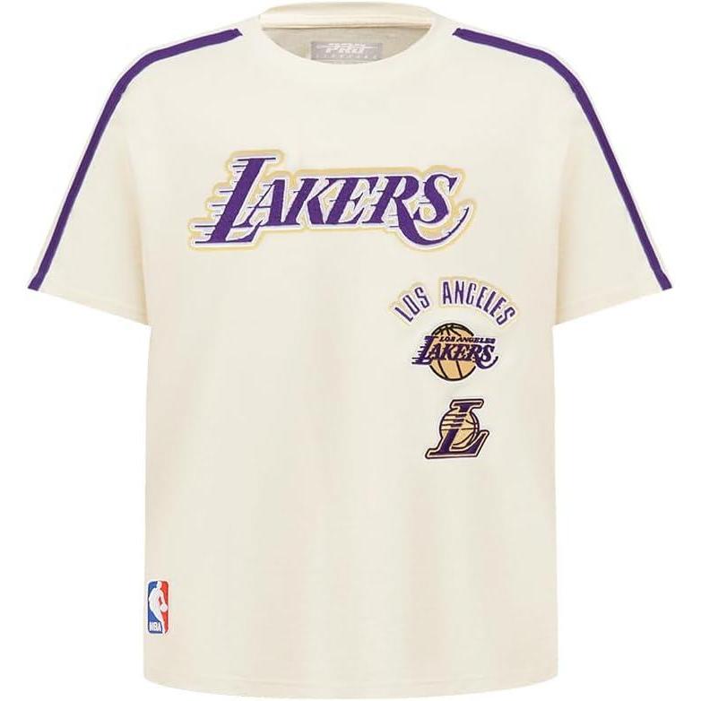 image:imagePro Standard Big Boys NBA Los Angeles Lakers Retro Classics Short Sleeve Taping Tee EggshellPurple XL
