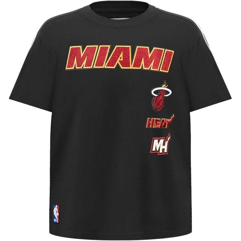 image:imagePro Standard Big Boys NBA Miami Heat Retro Classics Short Sleeve Taping Tee Black M