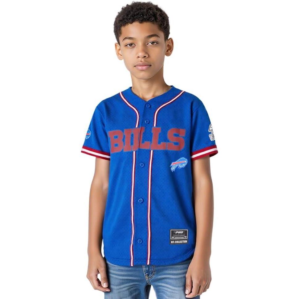 image:imagePro Standard Big Boys NFL Buffalo Bills Mesh Button Down Mesh Top Royal BlueRed M