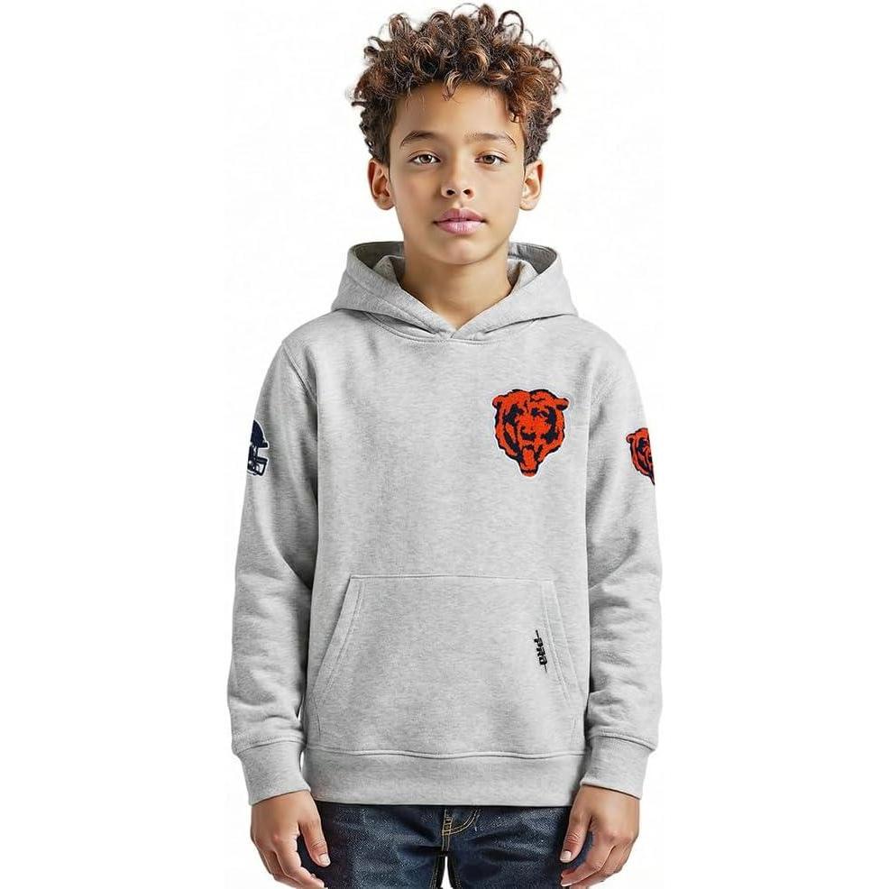 image:imagePro Standard Big Boys NFL Classic Chenille Pull Over Hoodie CardinalHeather Grey