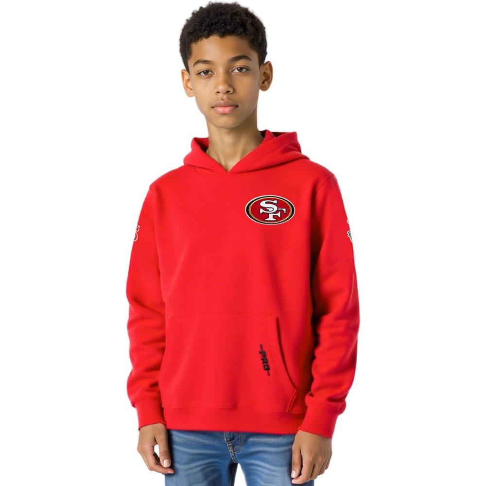 image:imagePro Standard Big Boys NFL Classic Chenille Pull Over Hoodie CardinalRed