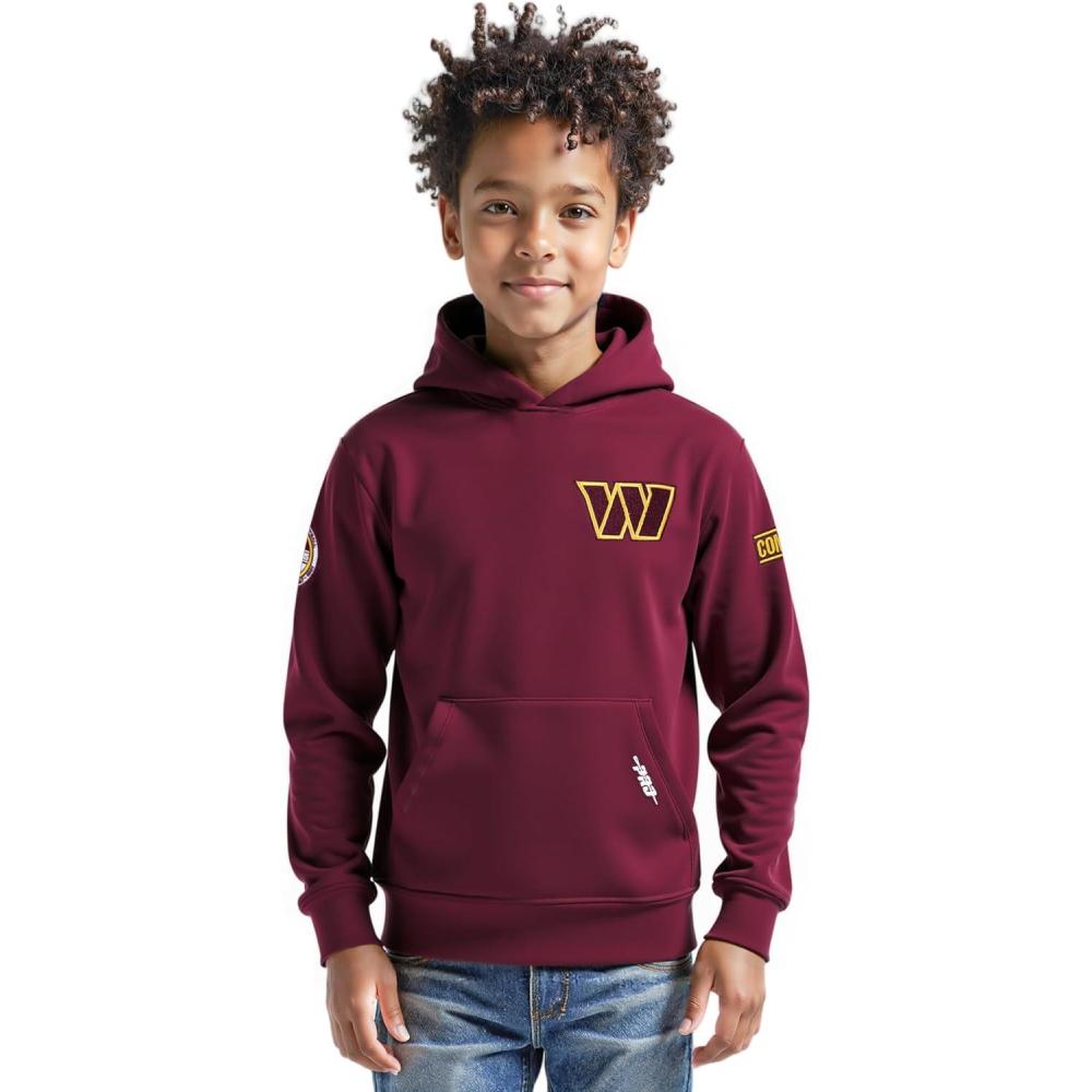 image:imagePro Standard Big Boys NFL Classic Chenille Pull Over Hoodie CardinalWine