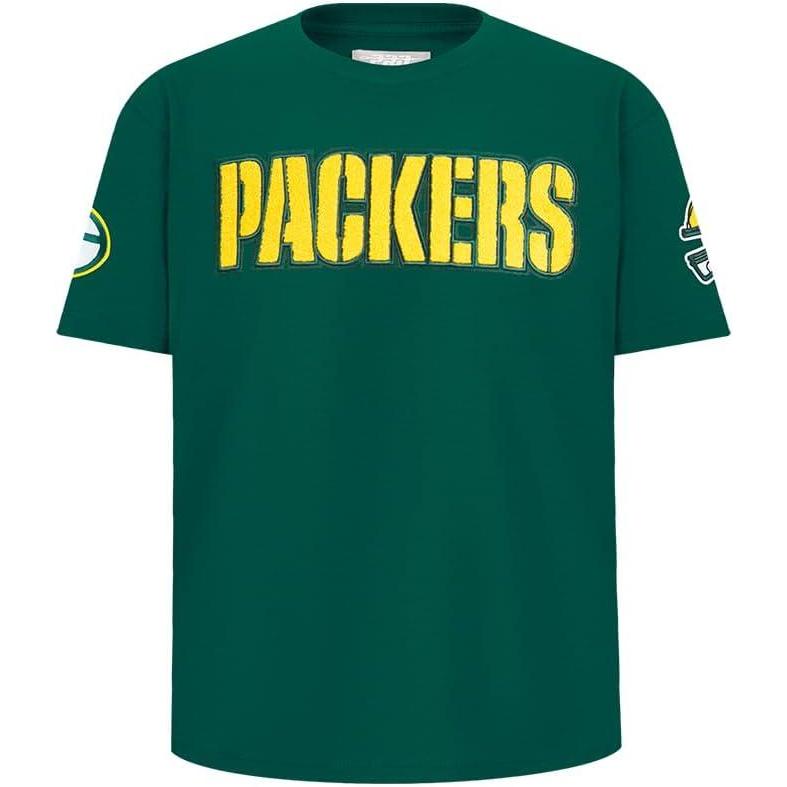 image:imagePro Standard Big Boys NFL Green Bay Packers Classic Chenille Short Sleeve Tee Forest Green S