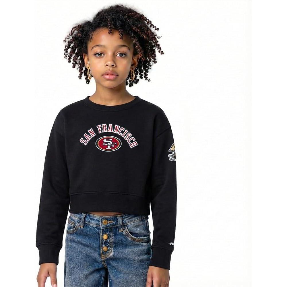 image:imagePro Standard Big Girls NFL Classic Essentials Crewneck SweatshirtBlack