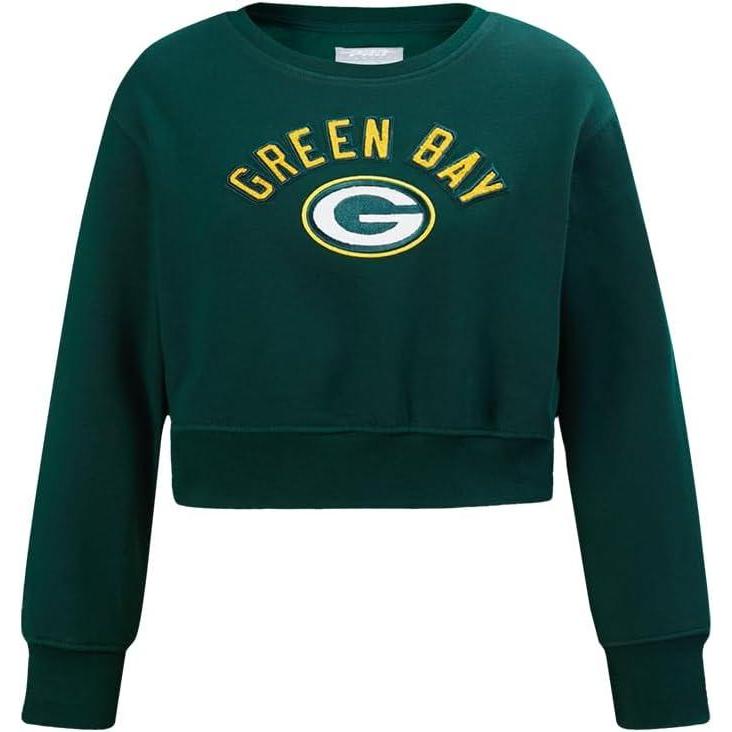 image:imagePro Standard Big Girls NFL Classic Essentials Crewneck SweatshirtForest Green
