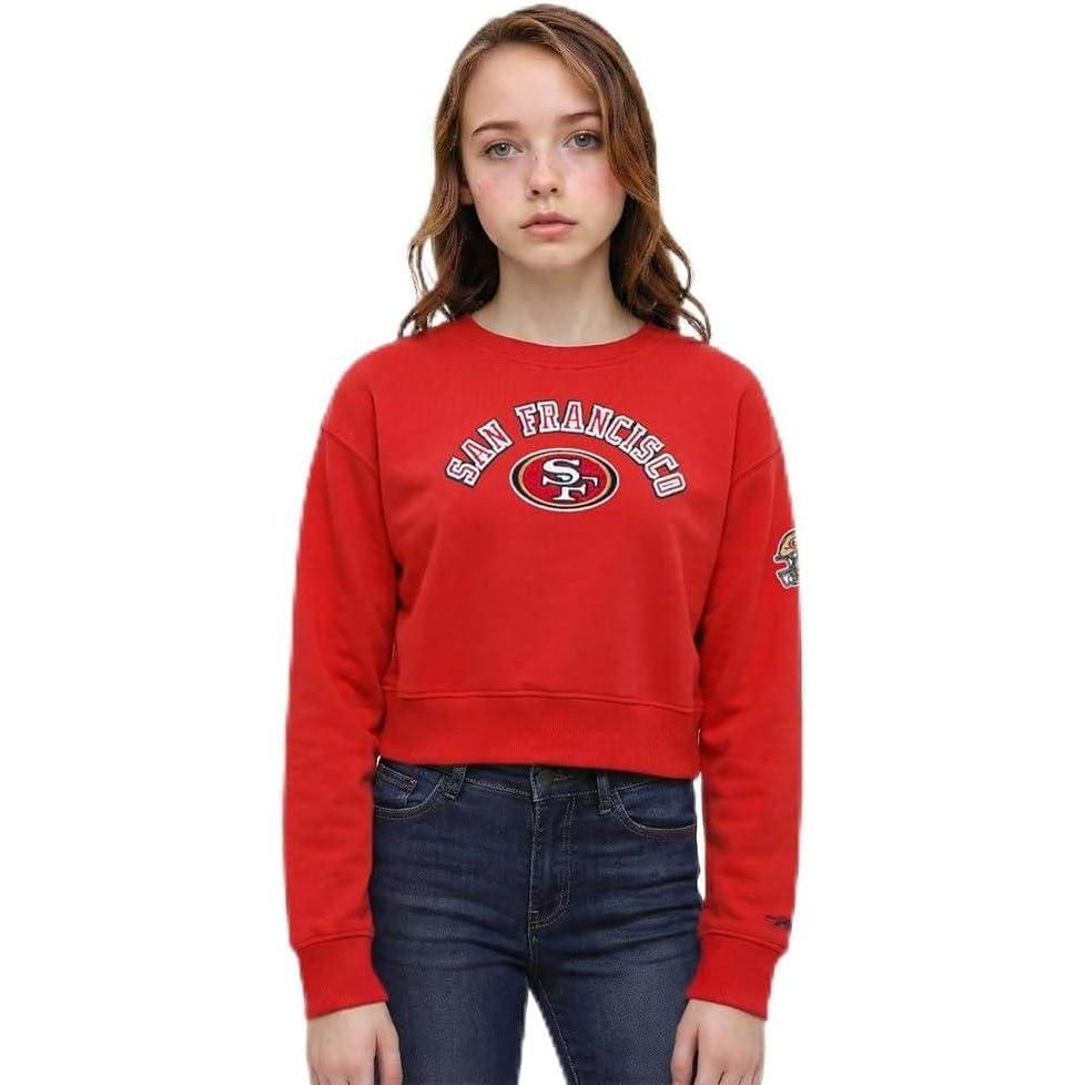 image:imagePro Standard Big Girls NFL Classic Essentials Crewneck SweatshirtRed