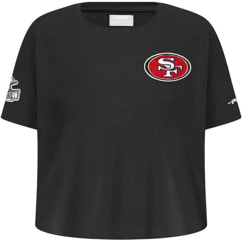 image:imagePro Standard Big Girls NFL San Francisco 49ers Classic Essentials Short Sleeve Boxy Tee Black L