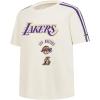 Pro Standard Big Boys NBA Los Angeles Lakers Retro Classics Short Sleeve Taping Tee Eggshell/Purple XL