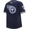 Pro Standard Big Boys NFL Tennessee Titans Mesh Button Down Mesh Top Midnight Navy L