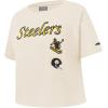 Pro Standard Big Girls NFL Pittsburgh Steelers Retro Classics Short Sleeve Boxy Tee Eggshell S