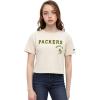 Pro Standard Big Girls NFL Green Bay Packers Retro Classics Short Sleeve Boxy Tee(Off-white)