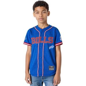 Pro Standard Big Boys NFL Buffalo Bills Mesh Button Down Mesh Top Royal Blue/Red S