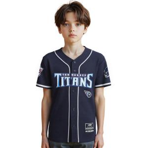 Pro Standard Big Boys NFL Tennessee Titans Mesh Button Down Mesh Top Midnight Navy L