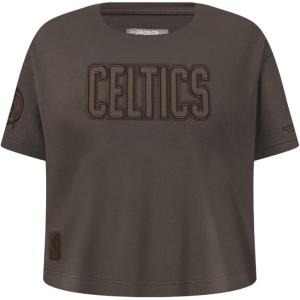 Pro Standard Big Girls NBA Neutral Cotton Short Sleeve Boxy Tee(Dark Taupe)