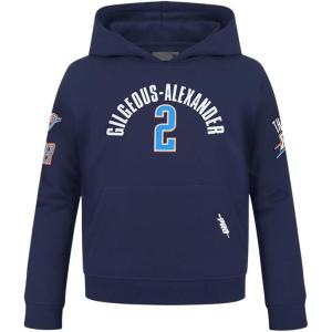 Pro Standard Boys’ Big NBA Oklahoma City Thunder Classic Player Fleece Pull Over Hoodie(Midnight Navy)
