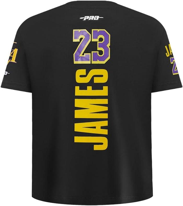 image:imagePro Standard Big Boys NBA Los Angeles Lakers Lebron James 23 Classic Player Short Sleeve Tee Black L