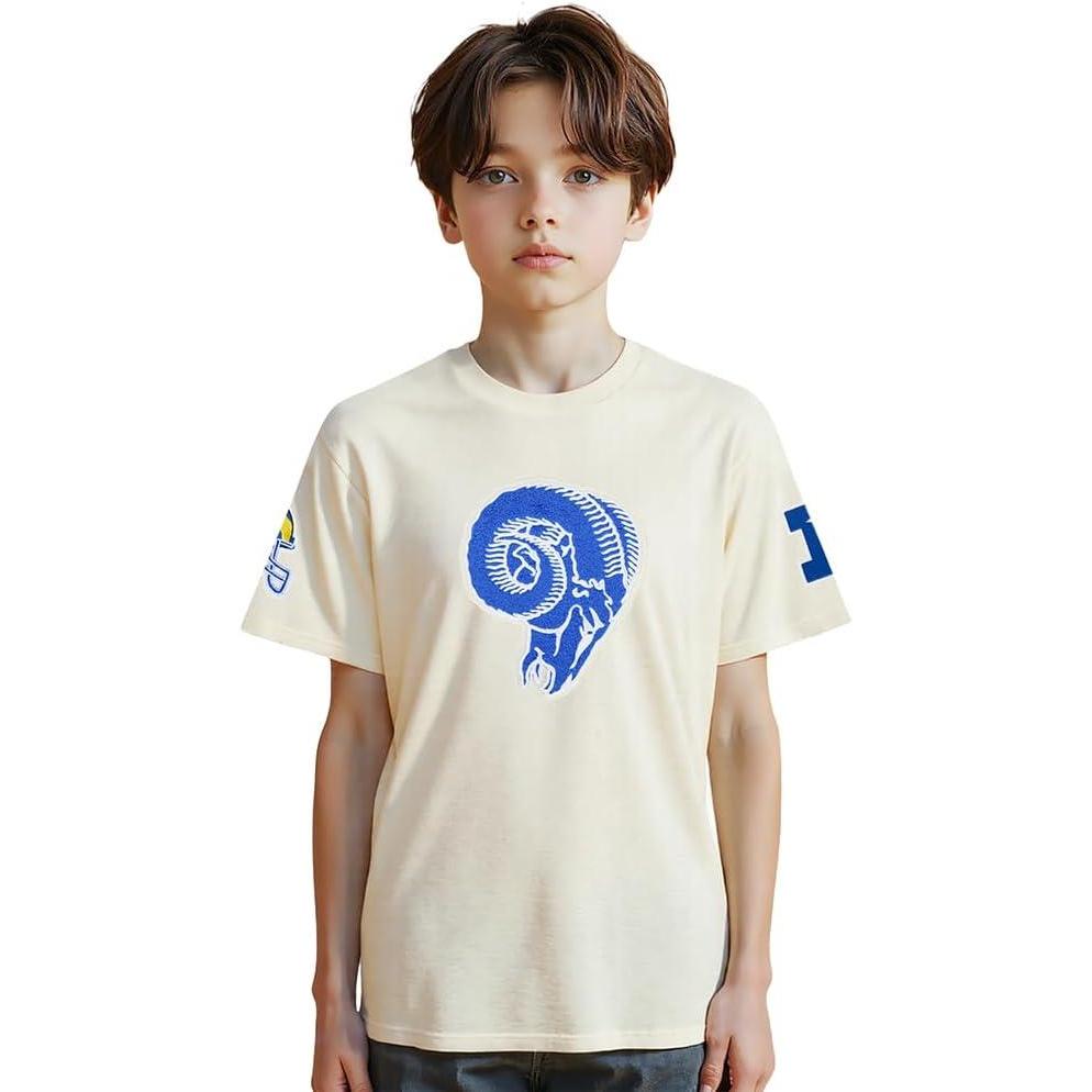image:imagePro Standard Big Boys NFL Los Angeles Rams Retro Classics Short Sleeve Tee Eggshell L