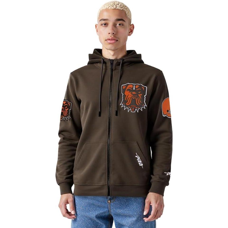 image:imagePro Standard Mens NFL Classic Chenille Full Zip HoodieBrown