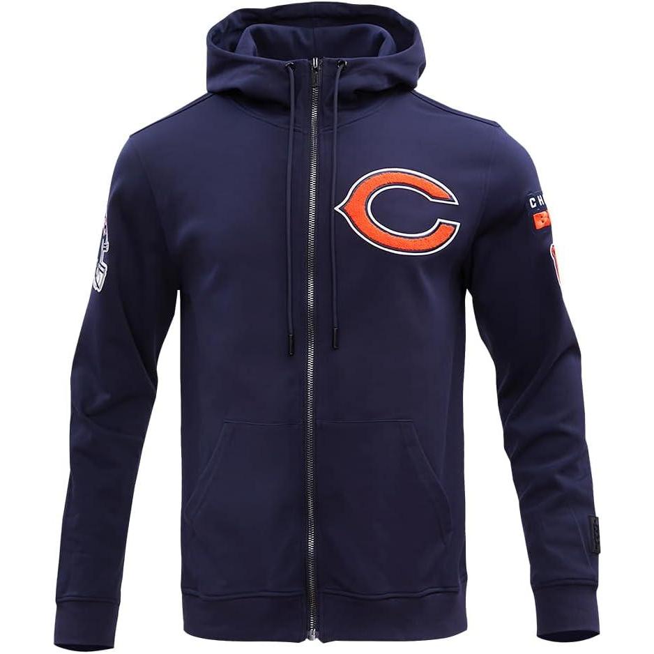 image:imagePro Standard Mens NFL Classic Chenille Full Zip HoodieMidnight Navy