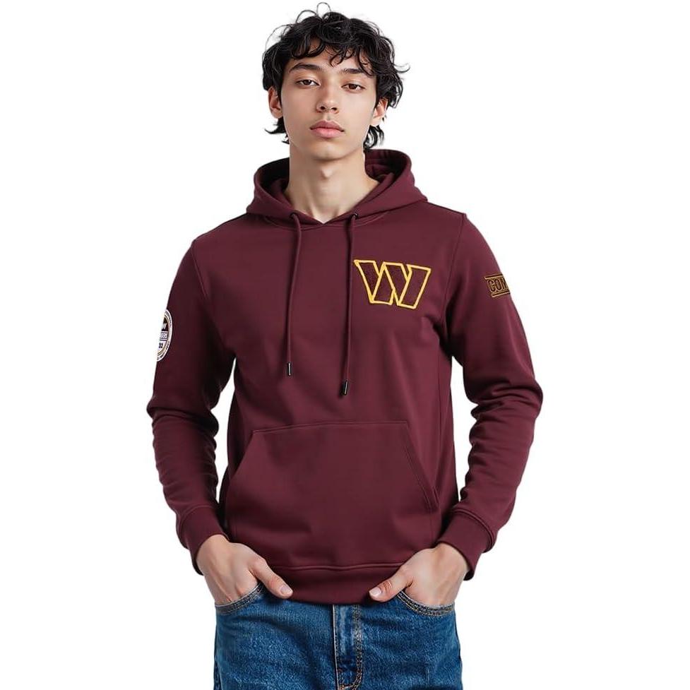 image:imagePro Standard Mens NFL Classic Chenille Pull Over HoodieWine