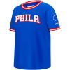 Big Boys NBA Classic Chenille Cotton Taping Tee(Royal Blue/Red)