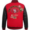 Detroit Lions Area Code Men’s Rib Wool Varsity Jacket (Heather Grey/White/Black) by Pro Standard(Red)