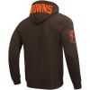 Pro Standard Mens NFL Classic Chenille Pull Over Hoodie(Brown)