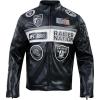 Mens NFL Moto Leather Jacket(Black)