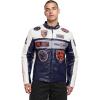 Mens NFL Moto Leather Jacket(Eggshell/ Midnight Navy)
