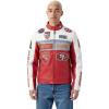 Mens NFL Moto Leather Jacket(Off-white)