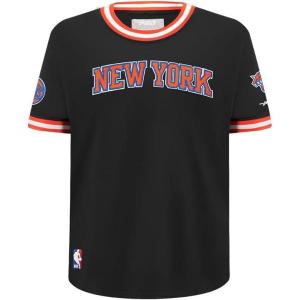 Big Boys NBA Classic Chenille Cotton Taping Tee(Black/Orange)