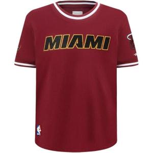 Big Boys NBA Classic Chenille Cotton Taping Tee(Cardinal Red)